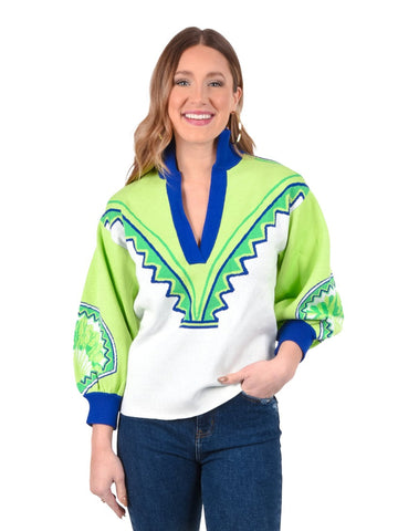 Emily McCarthy Lolli Sweater In Deco Palm