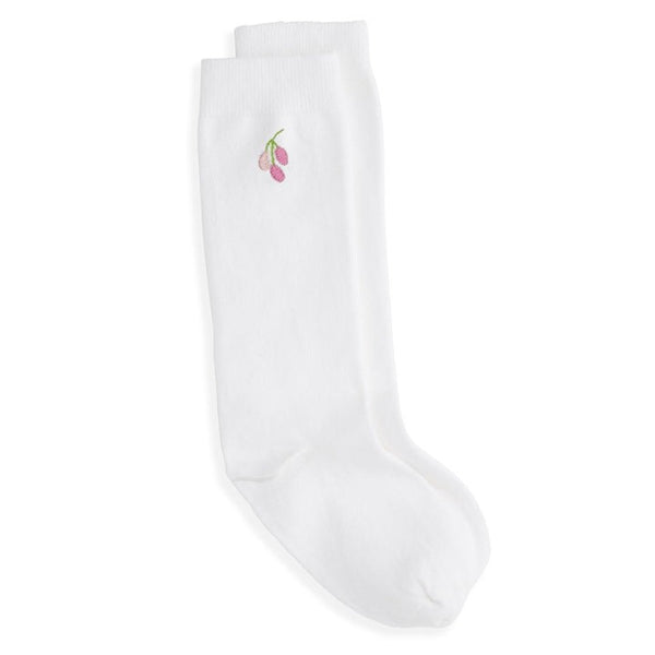 Bella Bliss Embroidered Knee High Socks In Bitsy Berry